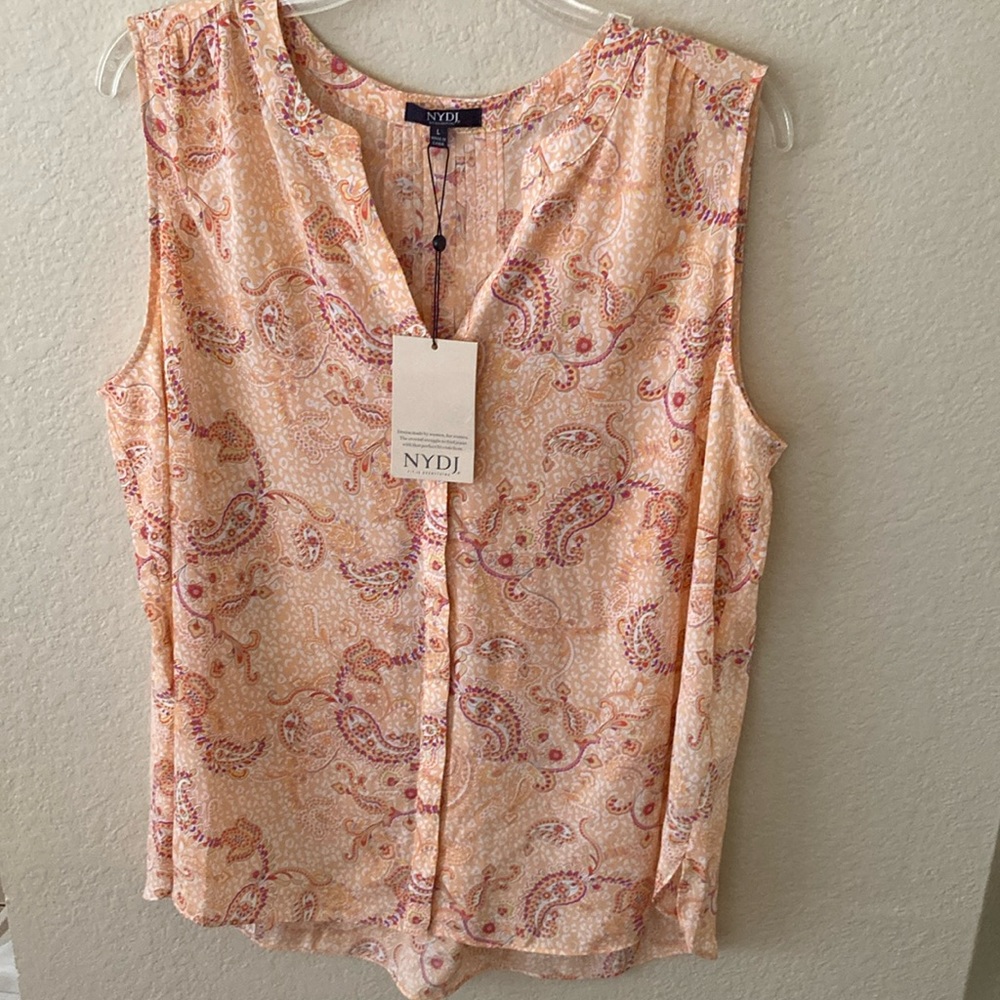 NYDJ peach paisley blouse